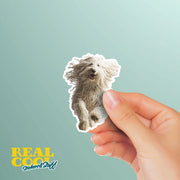 Komondor Running Sticker - Komondor Decal for Water Bottles, Car & Laptop - Cute Komondor Dog Vinyl Art