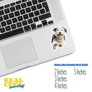 Old English Sheepdog Running Sticker - Old English Sheepdog Decal for Water Bottles, Car & Laptop - Cute Old English Sheepdog Vinyl Decal
