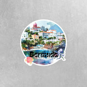 Bermuda Sticker - Waterproof Travel Decal for Laptop, Water Bottle & Scrapbook, Tropical Island Souvenir, Durable Outdoor Vinyl Label