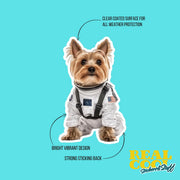 Astronaut Yorkie Sticker | Yorkie Sticker | Yorkshire Terrier Sticker