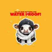 Calf Sticker | Cute Winter Calf Decal | Cow With Scarf Sticker
