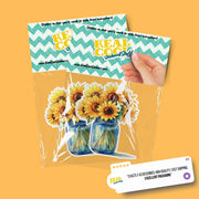 Sunflower Sticker | Sunflowers in a Mason Jar Sticker | Flower Stickers