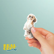 Shih-Tzu Standing Sticker - Shih-Tzu Decal for Water Bottles, Car & Laptop - Cute Shih-Tzu Dog Vinyl Decal