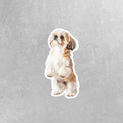 Shih-Tzu Standing Sticker - Shih-Tzu Decal for Water Bottles, Car & Laptop - Cute Shih-Tzu Dog Vinyl Decal