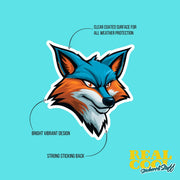 Fox Head Sticker - Durable Waterproof Decal for Laptops, Cars & Scrapbooks, Cute Animal Vinyl Sticker Gift