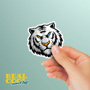 White Tiger Head Sticker - White Tiger Decal - Cartoon White Tiger Sticker