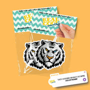 White Tiger Head Sticker - White Tiger Decal - Cartoon White Tiger Sticker