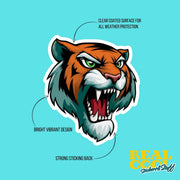 Tiger Head Sticker - Tiger Decal - Cartoon Tiger Sticker