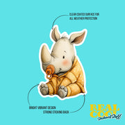 Baby Rhino Sticker | Rhino Sticker | Baby Rhinoceros Decal