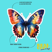 Butterfly Sticker Decal - Colorful Waterproof Butterfly Vinyl Sticker for Laptop, Phone, Car, Scrapbooking & Crafts
