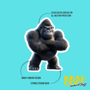 Gorilla Sticker | Gorilla Standing Sticker | Wild Gorilla Sticker