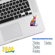 Naive Art Sitting Cat Sticker | A Whimsical Feline Sticker