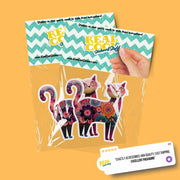 Naive Art Standing Cat Sticker | A Whimsical Feline Sticker