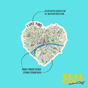 Paris Sticker | I Love Paris Sticker | Paris Map Sticker
