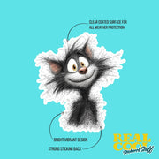 Cat Sticker | Hand Scribble Cat Sticker | Skat Cat Sticker