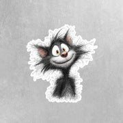 Cat Sticker | Hand Scribble Cat Sticker | Skat Cat Sticker