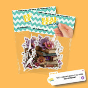 Floral Book Stack Sticker | Book Sticker | Reader Sticker