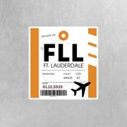 FLL Luggage Tag Sticker | Aviation Stickers | Ft. Lauderdale Hollywood Airport Sticker