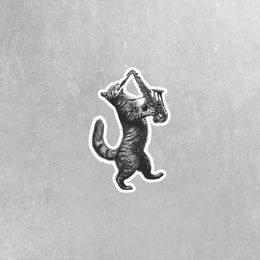 Cat Sticker | Saxophone Cat Sticker | Musical Cat Sticker