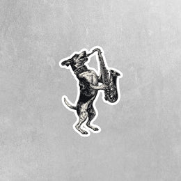 Dog Sticker | Saxophone Dog Sticker | Musical Dog Sticker