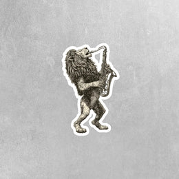Lion Sticker | Saxophone Lion Sticker | Musical Lion Sticker