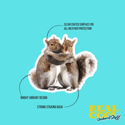 Hugging Squirrels Sticker | Cute Squirrels Decal for Laptop, Water Bottle, & Planner - Adorable Squirrels Gift