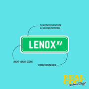 Lenox Ave Sign Sticker | Lenox Ave Sign Decal | New York Sticker