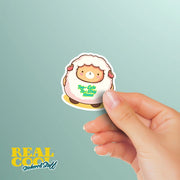 Cute Lamb Sticker | Too Cute To Stay Home Sticker | Cartoon Lamb Decal