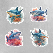 Shark Stickers - Shark 4 Pack - Shark Reef Stickers