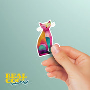 Naive Art Sitting Cat Sticker | A Whimsical Feline Sticker