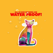 Naive Art Sitting Cat Sticker | A Whimsical Feline Sticker