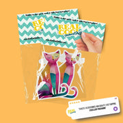 Naive Art Sitting Cat Sticker | A Whimsical Feline Sticker