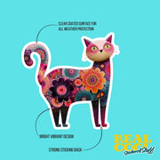 Naive Art Standing Cat Sticker | A Whimsical Feline Sticker