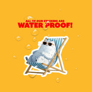 Cool Cat Beach Sticker | Relaxing British Shorthair in Shades | Summer Cat Vinyl Sticker