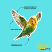 Parakeet Sticker | Yellow Parakeet Sticker