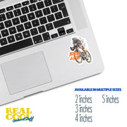 Bike Life Cyclist Sticker – Dynamic Racing Biker Art, Waterproof Vinyl Sticker for Bike Lovers, Sports Fans & Cyclists