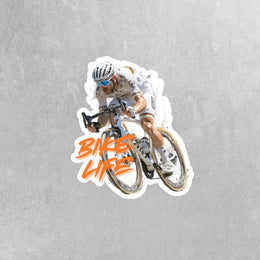 Bike Life Cyclist Sticker – Dynamic Racing Biker Art, Waterproof Vinyl Sticker for Bike Lovers, Sports Fans & Cyclists