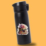 Floral Book Stack Sticker | Book Sticker | Reader Sticker
