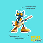 Cool Cat Guitar Sticker | Cool Cat Sticker | Cat Decal