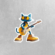 Cool Cat Guitar Sticker | Cool Cat Sticker | Cat Decal