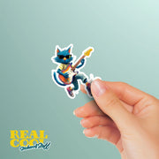 Cat Jam Guitar Sticker | Cool Cat Sticker | Cat Sticker
