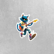 Cat Jam Guitar Sticker | Cool Cat Sticker | Cat Sticker