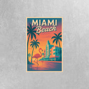 Miami Beach Sticker - Miami Beach Retro Sticker - Miami Retro Sticker