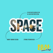 Space Sticker | Double Exposure Space Decal | Solar System Sticker