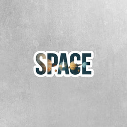 Space Sticker | Double Exposure Space Decal | Solar System Sticker