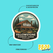 Yellowstone Pioneer Lodge Sticker | Montana Travel Decal | Montana Illustration Sticker