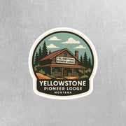 Yellowstone Pioneer Lodge Sticker | Montana Travel Decal | Montana Illustration Sticker