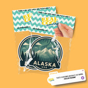 Alaska Sticker | Alaska Sticker Travel Decal |Northern Lights Illustration Sticker