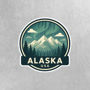 Alaska Sticker | Alaska Sticker Travel Decal |Northern Lights Illustration Sticker