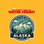 Alaska Sticker | Alaska Sticker Travel Decal |Northern Lights Illustration Sticker